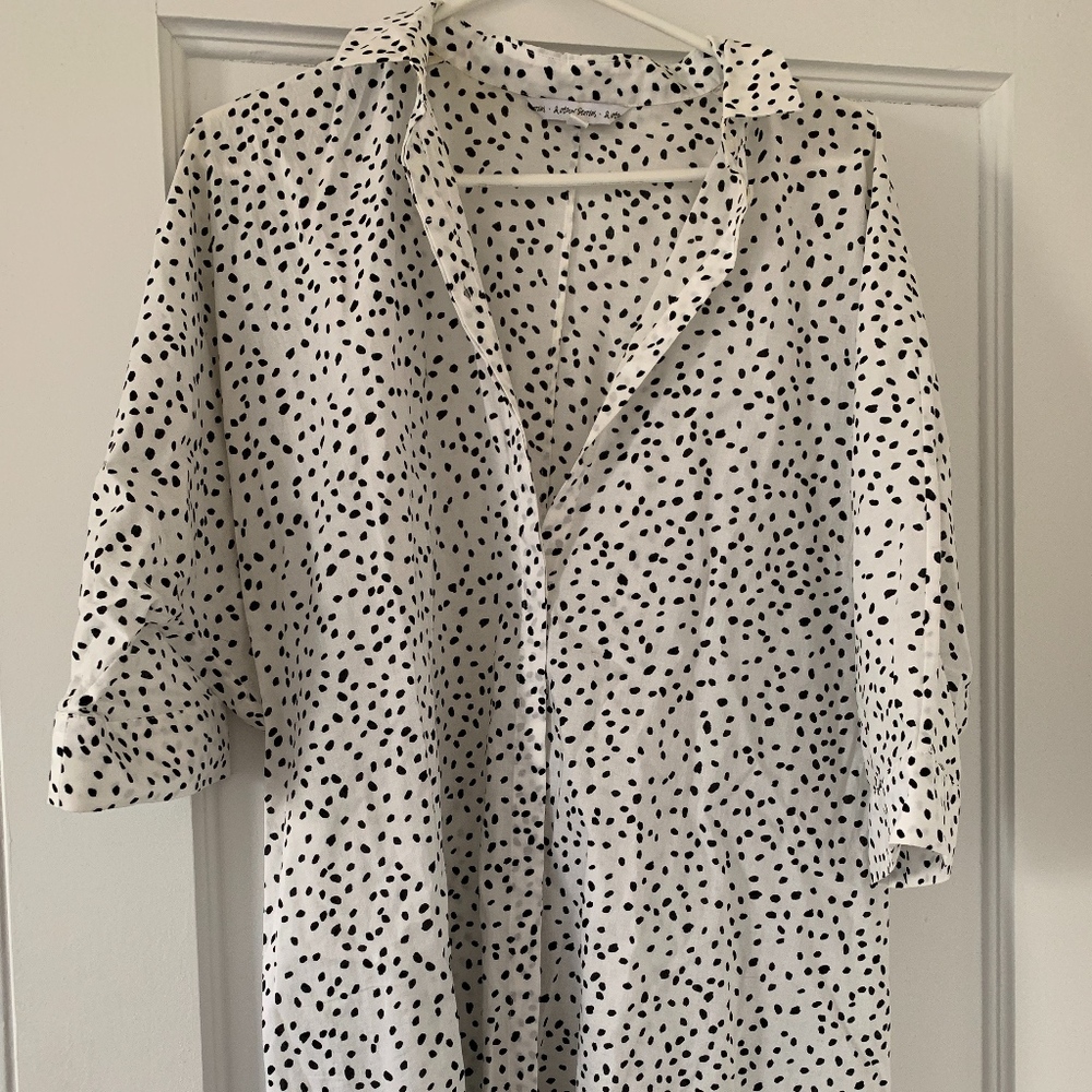& Other Stories Black & White Speckled Tunic Dress